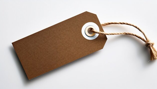 blank price tag with string ideal for labeling products or items in retail crafts or organization isolated on white background