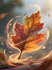 autumn leaves on water