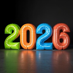 Golden 3D New Year Celebration with Numbers and Symbols