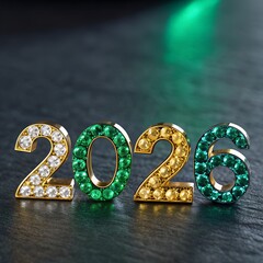 3D golden New Year 2026 celebration illustration with festive symbols and text