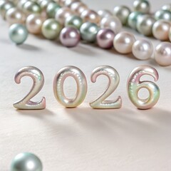 Elegant pearl necklace jewelry with gold and black beads isolated on white background