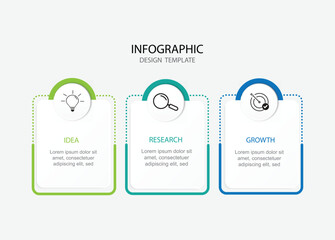 Business infographic template design. 3 options or steps timeline infographic design. Can be used for process diagram,	