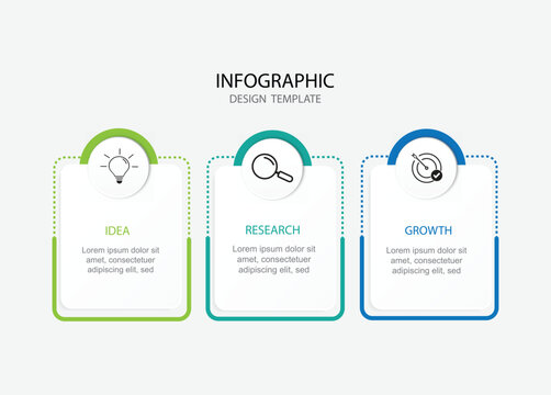 Business infographic template design. 3 options or steps timeline infographic design. Can be used for process diagram,	
