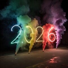 Fiery burning flame illustration with glowing smoke and letters on black background