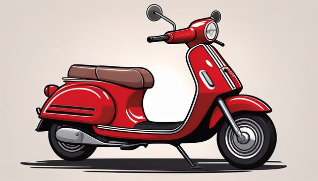 red scooty scooter isolated on white background