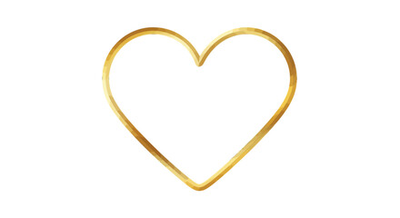 Golden Heart Outline Icon Symbolizing Love and Affection, A Simple and Elegant Design