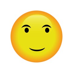 Cute cartoon emoji design showing a big friendly smile and warm emotion
