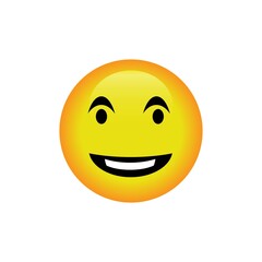 Fototapeta premium Modern digital happy face emoji illustration for social media and chat apps