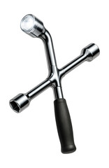 Lug wrench featuring an integrated LED light for roadside use in low visibility.