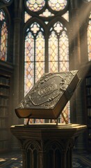 Ancient Tome Illuminated - A Glimpse into a Forgotten Library.