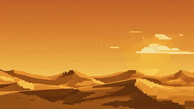 8-Bit Desert Sunset &ndash; Animated Pixel Horizon Loop
