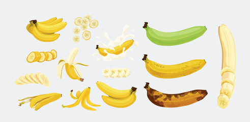 set of bananas and banana
