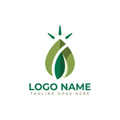 Modern green leaf logo design symbolizes growth and natural wellness, perfect for eco friendly brands