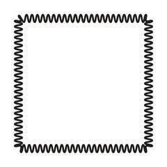 Square frame shape icon, decorative vintage border doodle element for simple banner design in vector illustration.