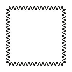 Square frame shape icon, decorative vintage border doodle element for simple banner design in vector illustration.