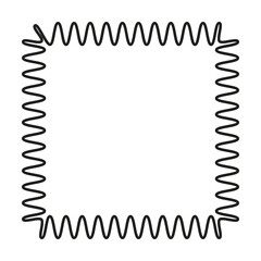 Square frame shape icon, decorative vintage border doodle element for simple banner design in vector illustration.