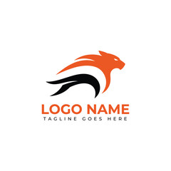 Dynamic orange and black lion head logo design symbolizing strength and leadership for modern brands
