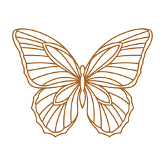 Elegant golden butterfly line art design element for branding and artistic projects, evoking beauty, transformation, and natural grace in minimalist style