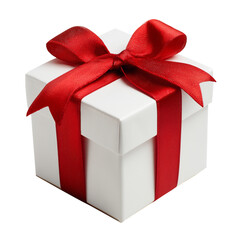 Fototapeta premium Gift Box With Red Ribbon Ready for Any Celebration at Any Time of Year.