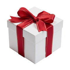 Obraz premium Gift Box With Red Ribbon Ready for Any Celebration at Any Time of Year