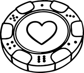 casino chip doodle icon