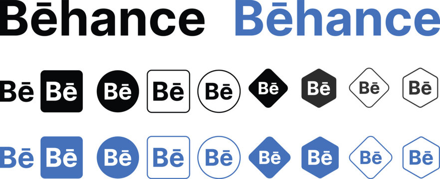 behance logo icon set. Social Media Network symbol. behance icon collection