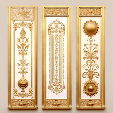 Door Design Indian and Arabic Style Yellow Golden White Color Created with Generative AI Technology	