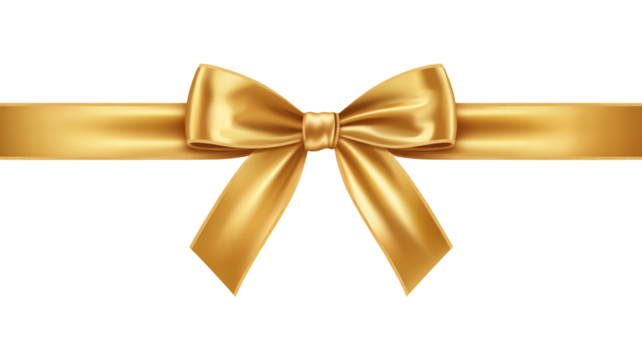 Elegant golden satin bow ribbon adds luxurious flair to any celebratory gift packaging, event decor, or design project needing a touch of class