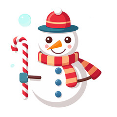 snowman with christmas tree