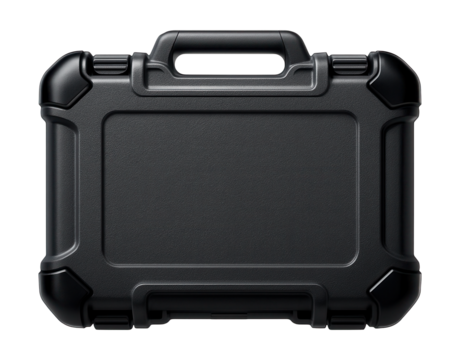 Durable, water-resistant tool case with reinforced corners for outdoor automotive repairs.