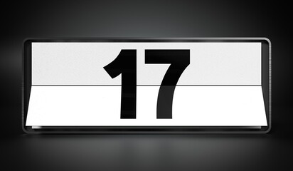 17 - calendar with day of a month - 3D illustration