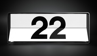 22 - calendar with day of a month - 3D illustration