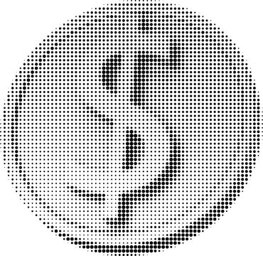 dollar coin halftone icon