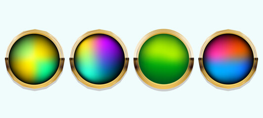 Golden luxury labels and banners, gold premium quality certificate ribbons, vector badges. Luxury VIP and sticker tags and banners for best product seals, empty badge and banners 