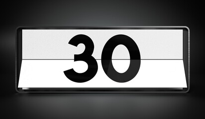 30 - calendar with day of a month - 3D illustration