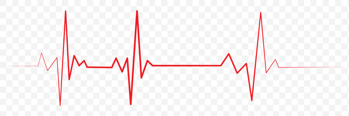 Heartbeat rhythm line illustration on white background representing health and medicine