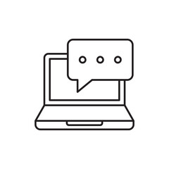 Laptop Chat Message Conversation Outline Icon