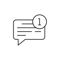 Unread Message Notification Thin Line Icon