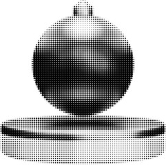 christmas ball podium halftone icon