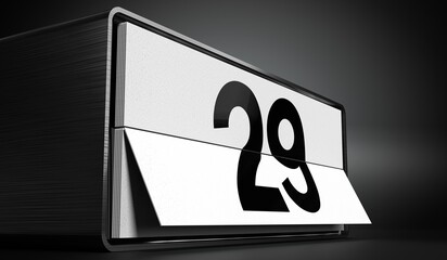 29 - calendar with day of a month - 3D illustration