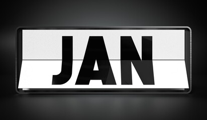 January - table calendar - 3D illustration