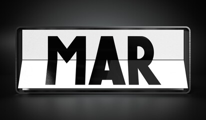 March - table calendar - 3D illustration