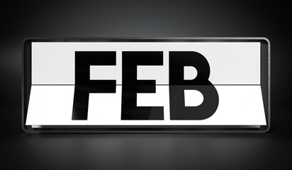 February - table calendar - 3D illustration