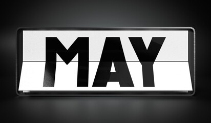May - table calendar - 3D illustration