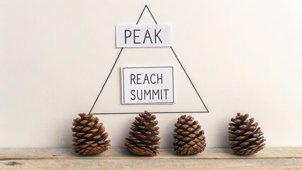 Minimal Diagram of Pine Cones in Winter Aiming to Reach Peak
