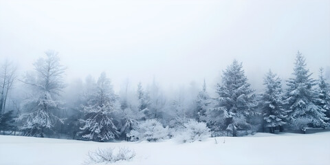 Serene Winter Forest Landscape Covered in Hoarfrost and Heavy Snow