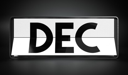 December - table calendar - 3D illustration