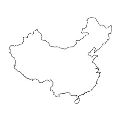 China outline map. China map vector. China map on white background