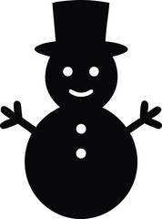 Christmas snowman logo silhouette vector illustration