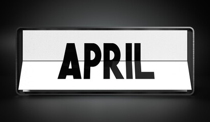 April - table calendar - 3D illustration